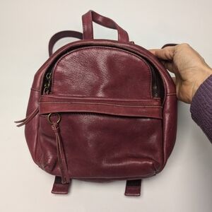 Madewell Lorimer mini backpack red leather burgundy wine